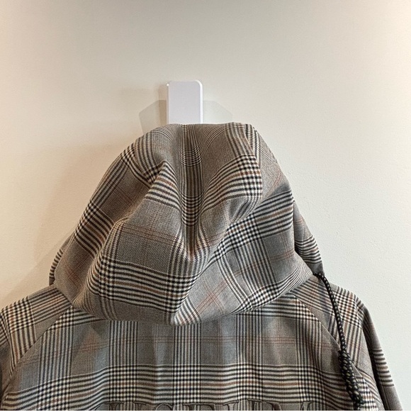 CABBEEN Sz 48 Plaid Hooded Pockets Embroidered Back Snaps Closure Jacket - Picture 12 of 16